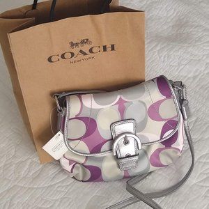 COACH Crossbody Bag Silver/Purple (NWT)